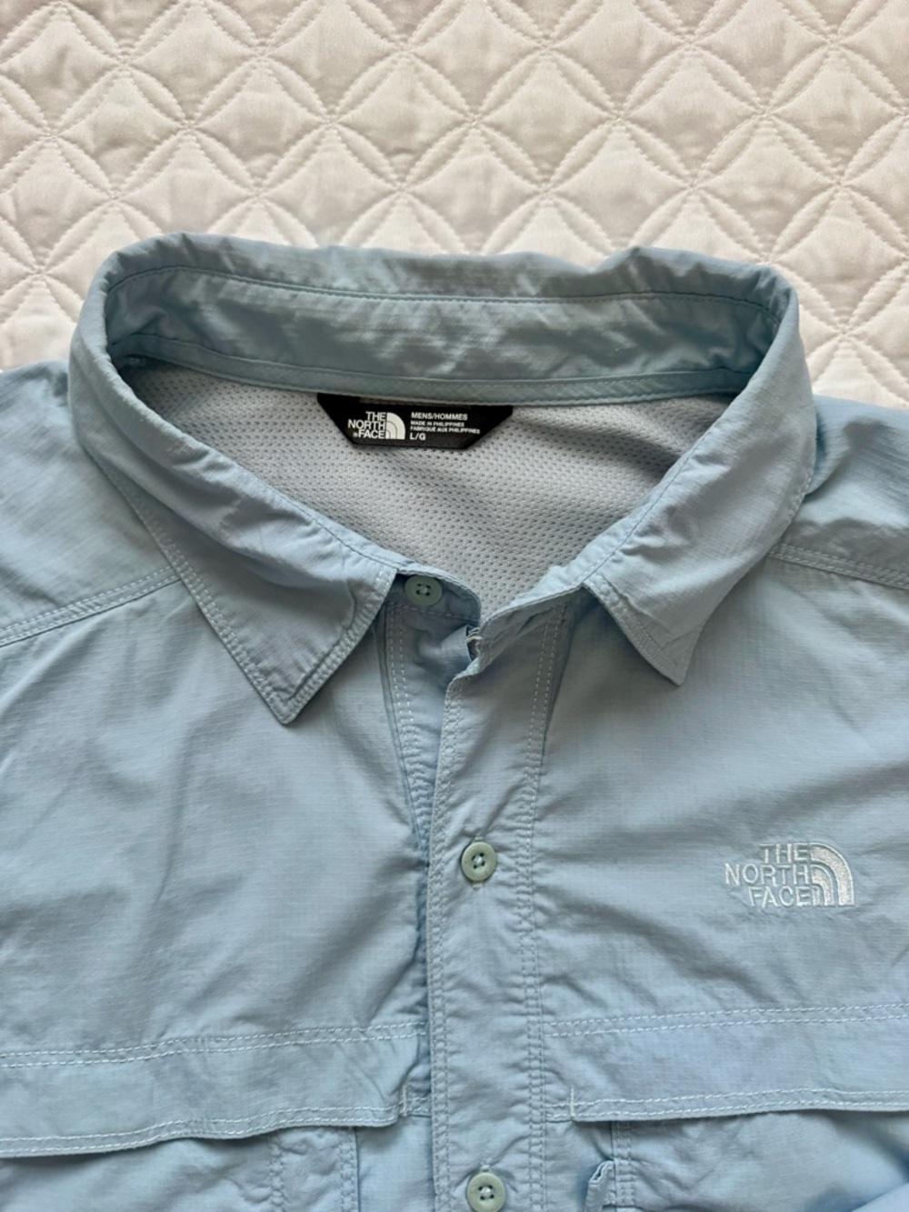 The North Face Light Blue Button-Down Long Sleeve Trail Fishing Shirt Size L - Picture 6 of 16